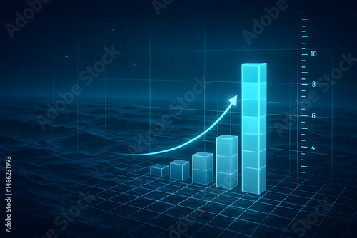 Obraz na płótnie Modern digital graph showcasing growth trend. w salonie