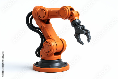 Obraz na płótnie Orange robotic arm for industrial automation. w salonie