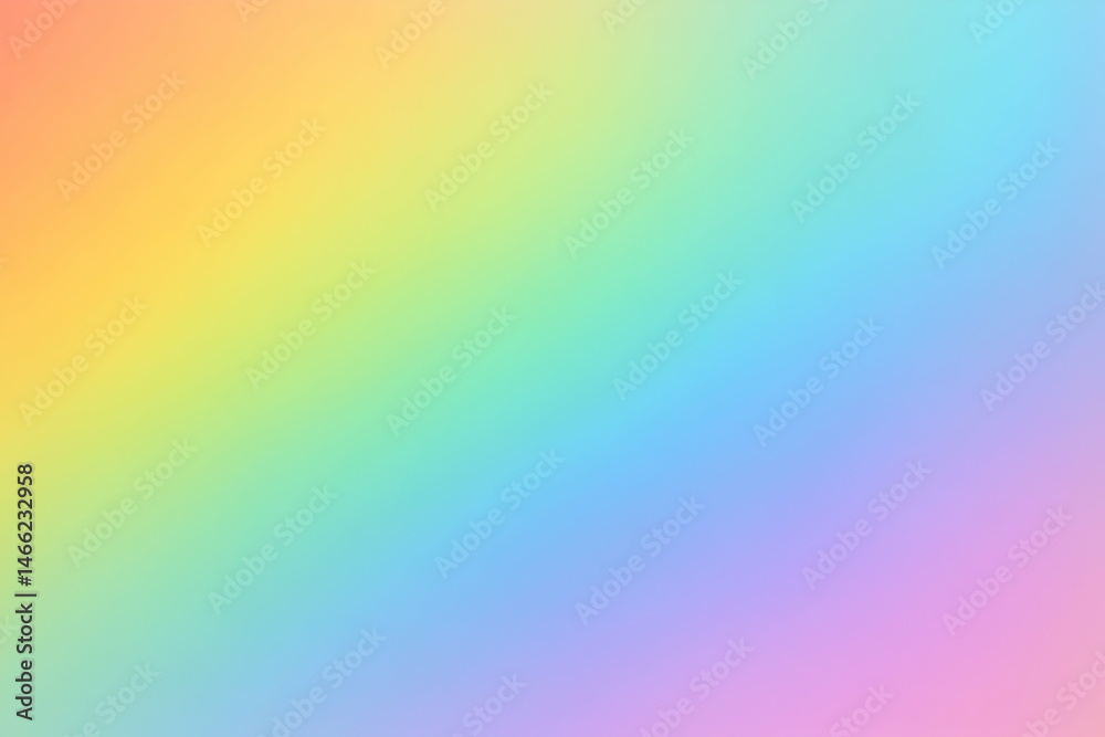 Soft pastel rainbow gradient background.
