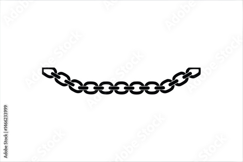 chain silhouette vector illustration, chain link symbol, chain clipart, chain isolated