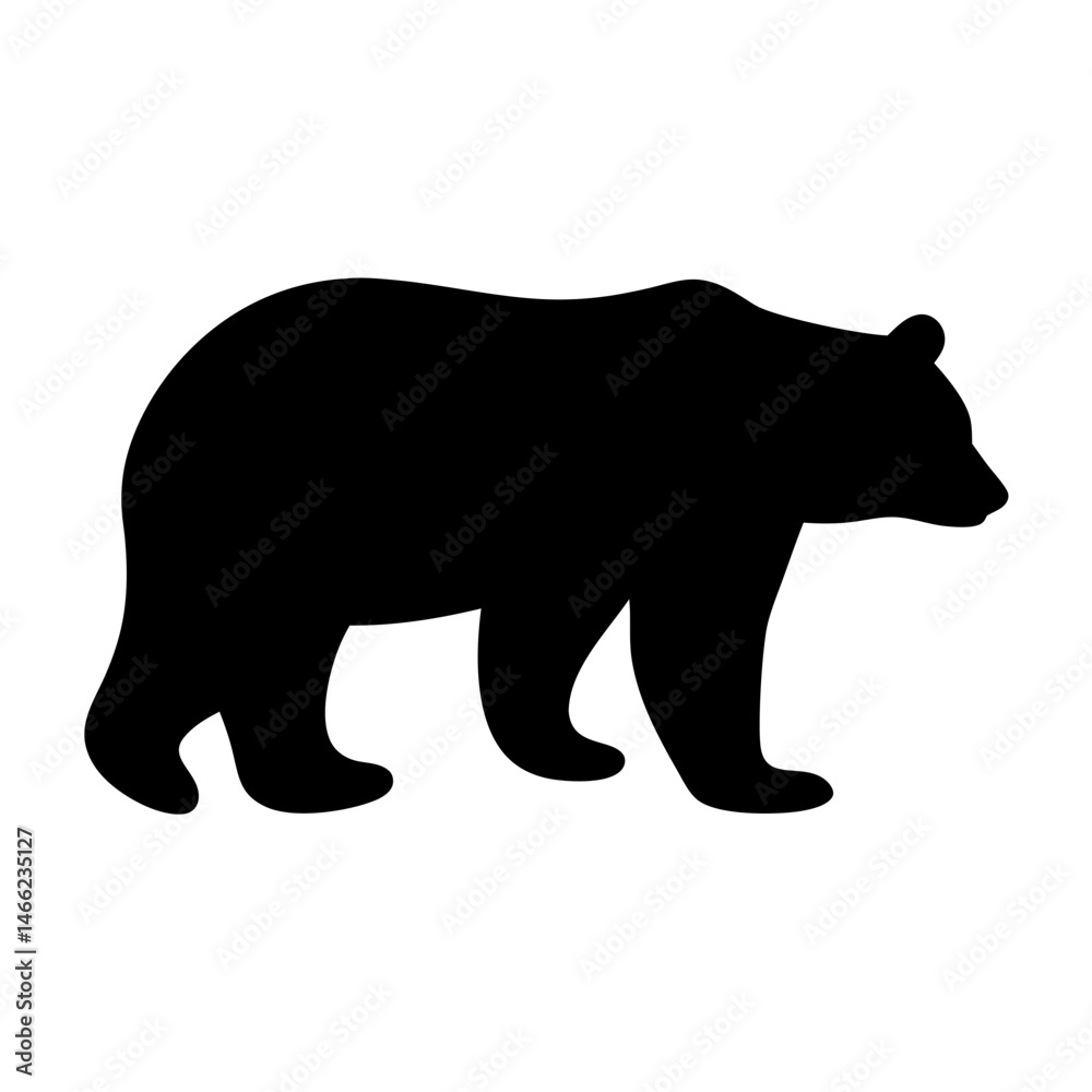 Fototapeta premium bear vector silhouette icon - , ideal for wildlife, safari, and animal-themed illustrations.