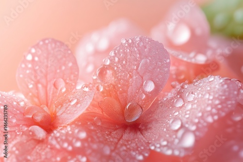 Isolated water droplets against soft gradient background, perfect clarity and roundness