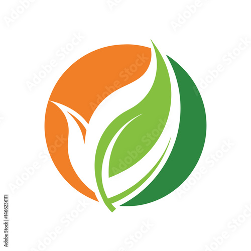 Leaf Circle Abstract Nature Logo Design