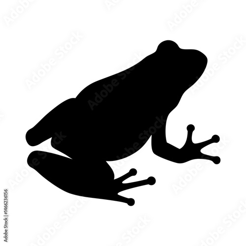 frog vector silhouette icon - , ideal for wildlife, safari, and animal-themed illustrations.