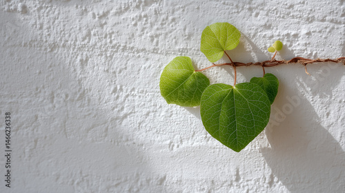 Vine on Wall: A single gree...