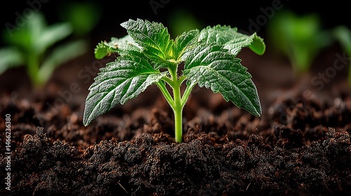 Obraz na płótnie Young Plant Sprout with Growth, Nature, and Soil. w salonie