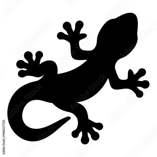 salamander vector silhouette icon - , ideal for wildlife, safari, and animal-themed illustrations.