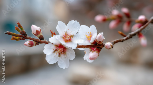 Blossoming Spring: A close-...