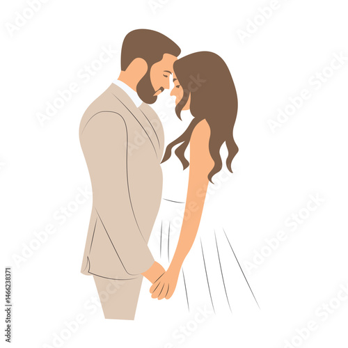 Couple Wedding Day Romantic Embrace