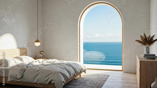 Coastal bedroom with stunning sea view