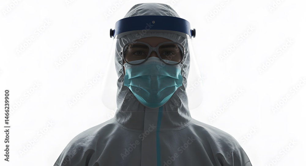 Portrait of a Healthcare Professional in Protective Gear: A Symbol of Resilience and Safety Portrait of a Healthcare Professional in Protective Gear: A Symbol of Resilience and Safety
