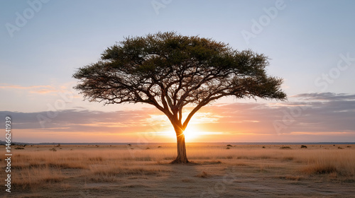 Solitary Tree at Sunset: A ...
