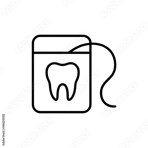 Dental floss icon outline for oral hygiene routine