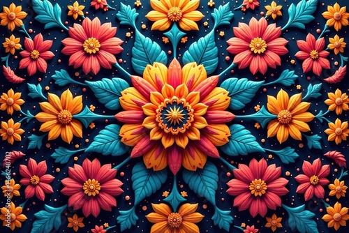 Intricate floral motif forming a continuous design , floral design, repeating