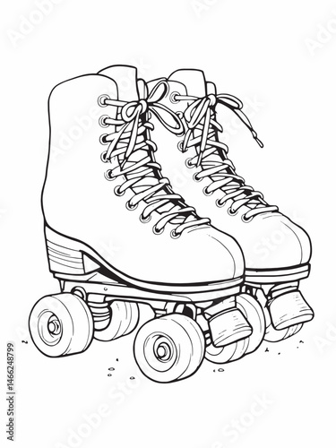 Roller skates line art simple elegant design ideas.eps