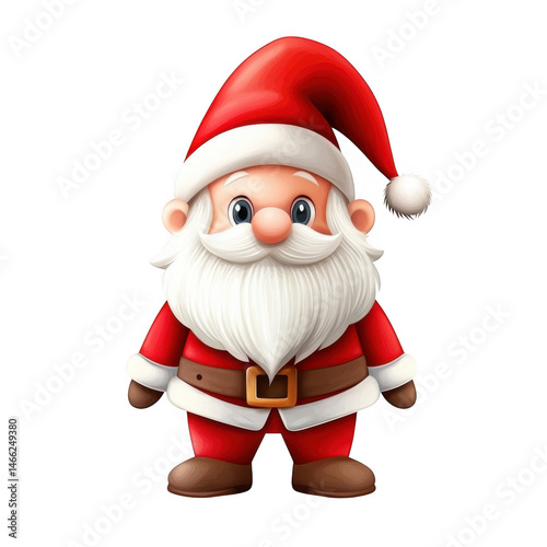Cartoon santa claus character isolated on transparent background
