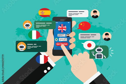 Learning of different foreign languages through the mobile application smartphone