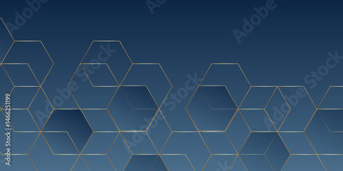 Abstract technology background with hexagons. modern geometric hexagon shape Poster, wallpaper, Landing page. geometric hexagonal, triangle, shape. Vector illustration. can be used in cover design.