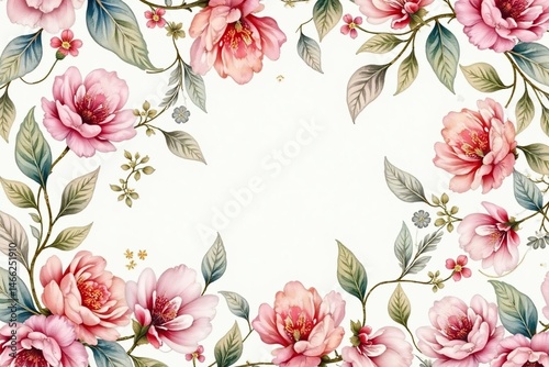 Delicate watercolor paisley floral pattern, soft pastel tones, design, wallpaper