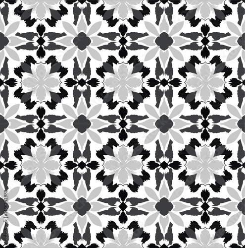 A seamless wallpaper with white-and-grey geometry that gives emotion, cool, neat, vector design