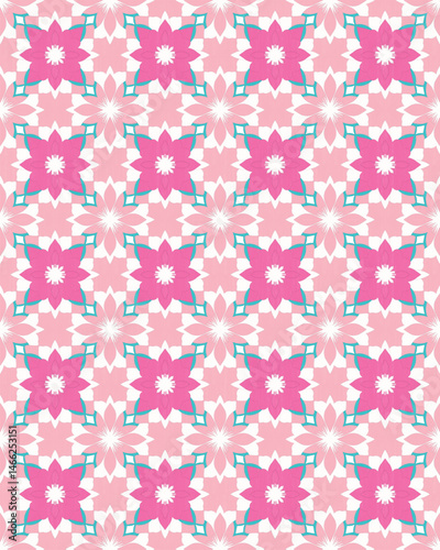 The new wallpaper features a seamless pink geometric flower design that gives the mood and fashion sense to the tasteful and fashionable Vector design.