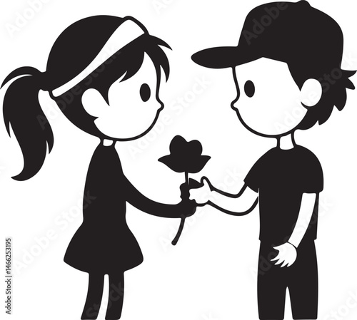girl and boy vector
