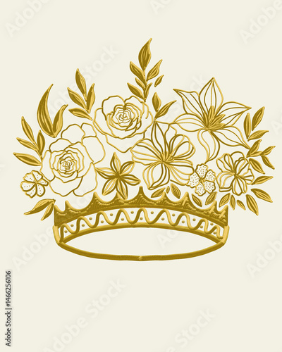 Elegant golden floral vector frame, a nature-inspired design element for invitation cards and decorative art