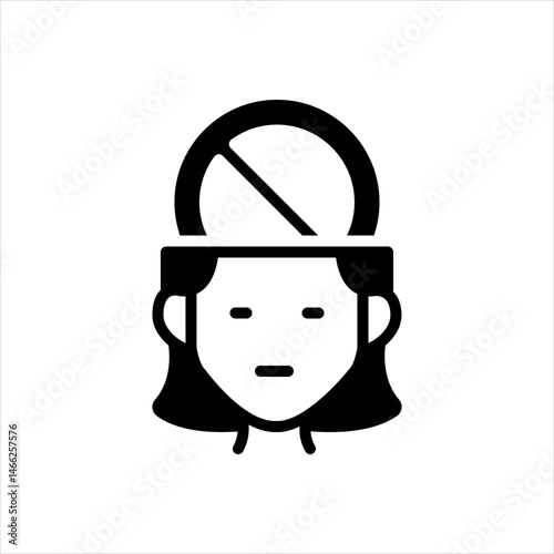 Vector solid black icon for Self restraint