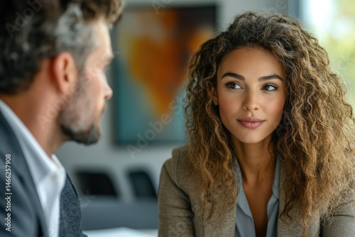A man and woman engage in a serious conversation, showing attentiveness and deep listening.
