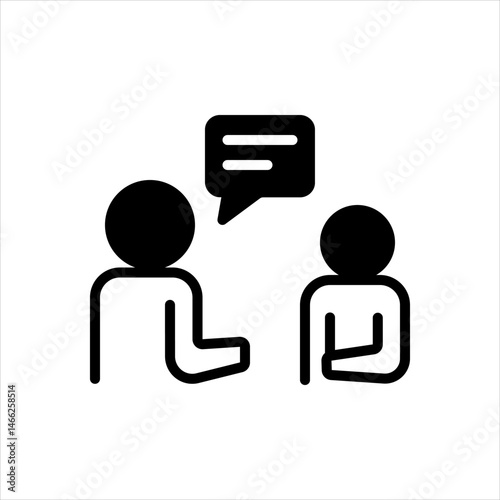 Vector solid black icon for Initial consultation