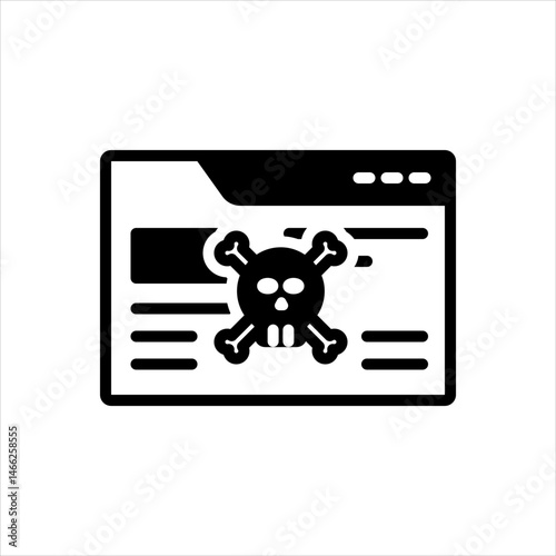 Vector solid black icon for Hacked site