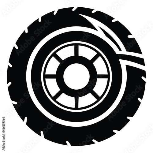 Motorcycle tire vector graphic design on white background