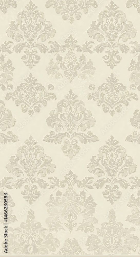 Elegant Damask: Cream & Beige Floral Pattern Elegant Damask: Cream & Beige Floral Pattern
