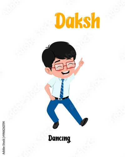 School little kid boy dancing