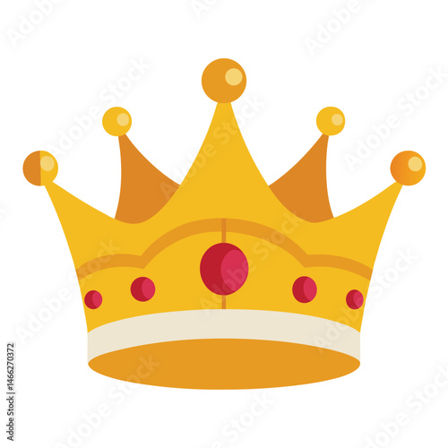 Golden royal crown illustration on white background