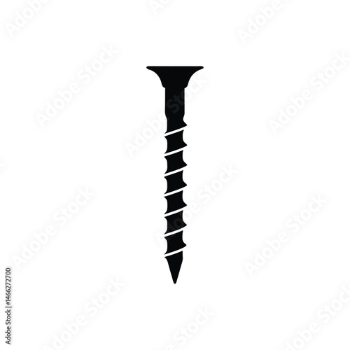 vertical screw silhouette black and white