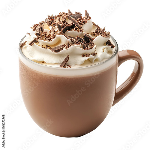 Cup of hot chocolate topped with whipped cream