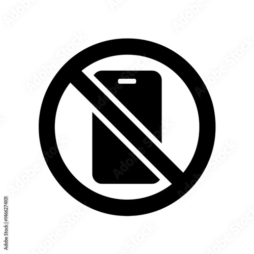 Solid no phone icon for screen time limitation