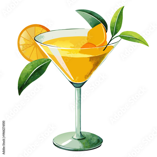 Mango juice in martini glass