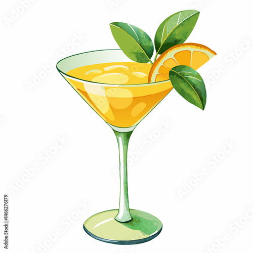 Mango juice in martini glass