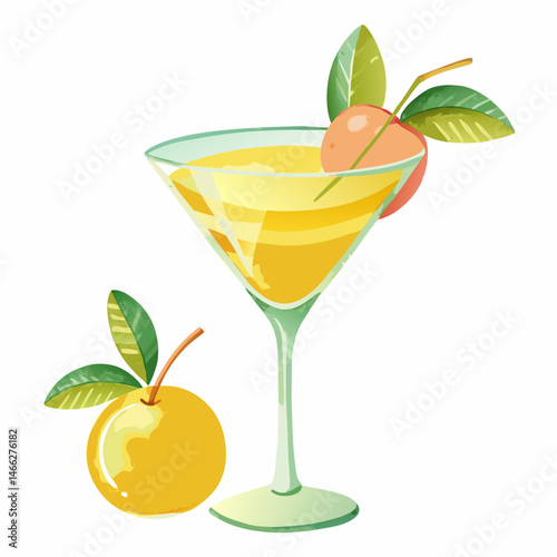 Mango juice in martini glass