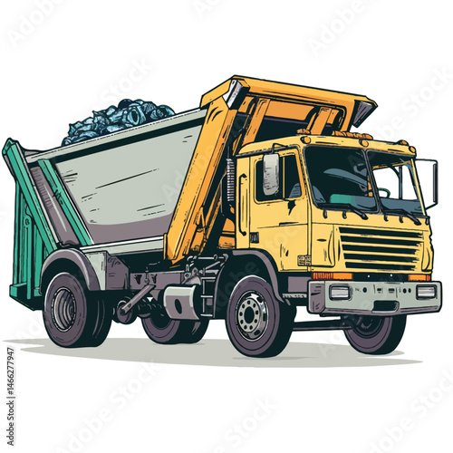 A cute of Garbage truck vector illustration
