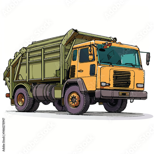 A cute of Garbage truck vector illustration