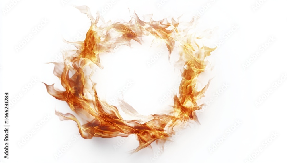 Fototapeta premium Fire, isolated on a white background 