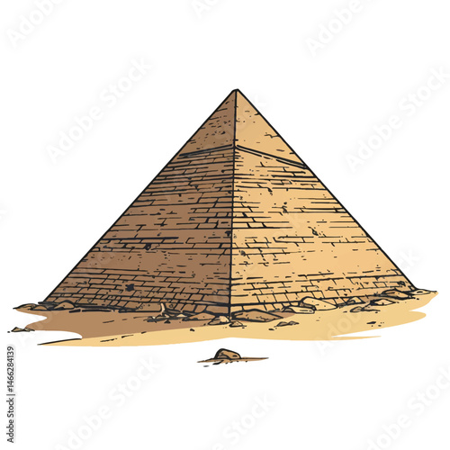 A cute of Great Pyramid of Gaza vector illustration
