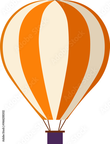 Colorful hot air balloon vector illustration in the sky shows a fun way to travel by air in a basket