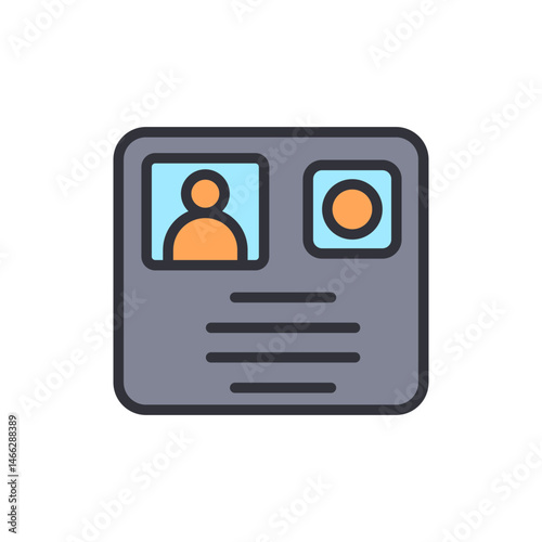 Identification badge card with personal profile and access control system
