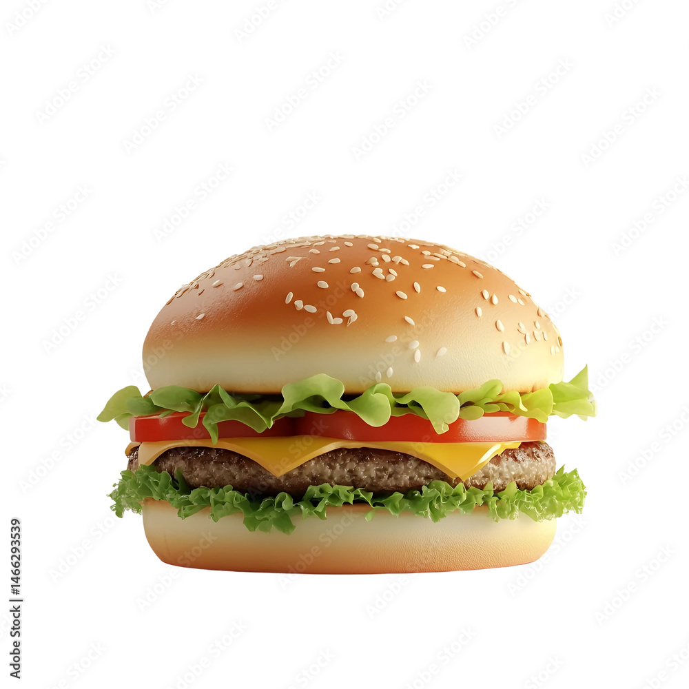 Cheeseburger with melted cheese and ketchup isolated on white background Cheeseburger with melted cheese and ketchup isolated on white background