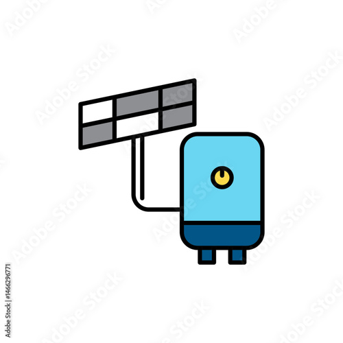 Solar-Powered Water Heater Icon - Eco-Friendly Design.