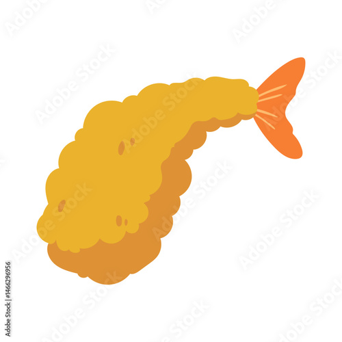 tempura illustration isolated on white